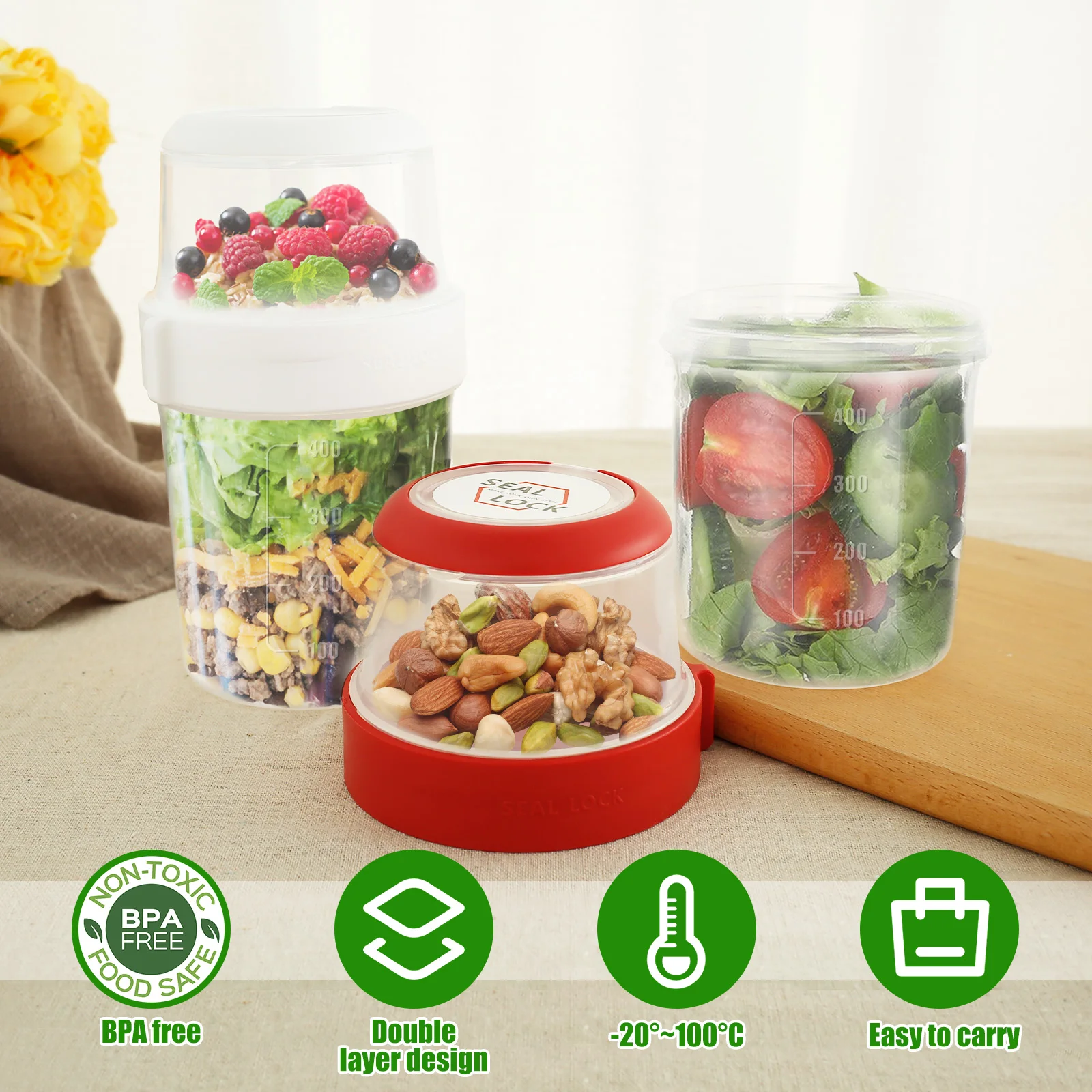 2 шт. чашки для завтрака, мног – обзор и цена Overnight Oat Jar