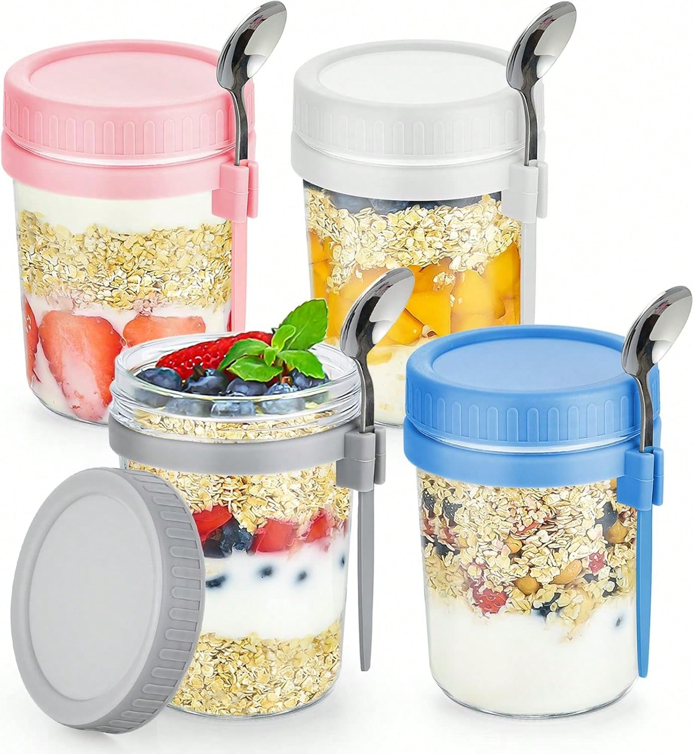 Набор из 4-х стеклянных банок  – обзор и цена Meal Prep Overnight Oats