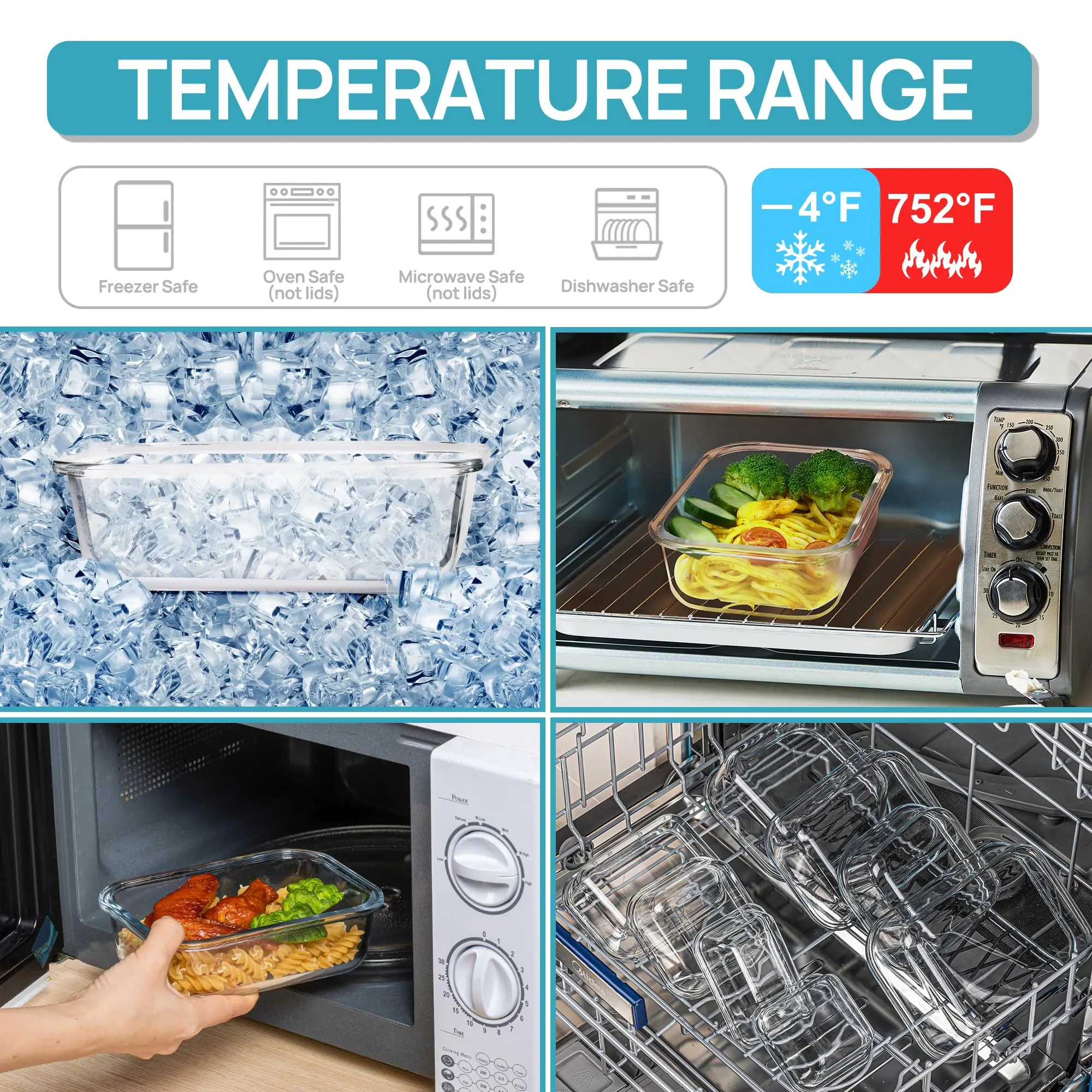 Стеклянный ланч-бокс Контейнер – обзор и цена Meal Prep Glass Containers Oven Safe
