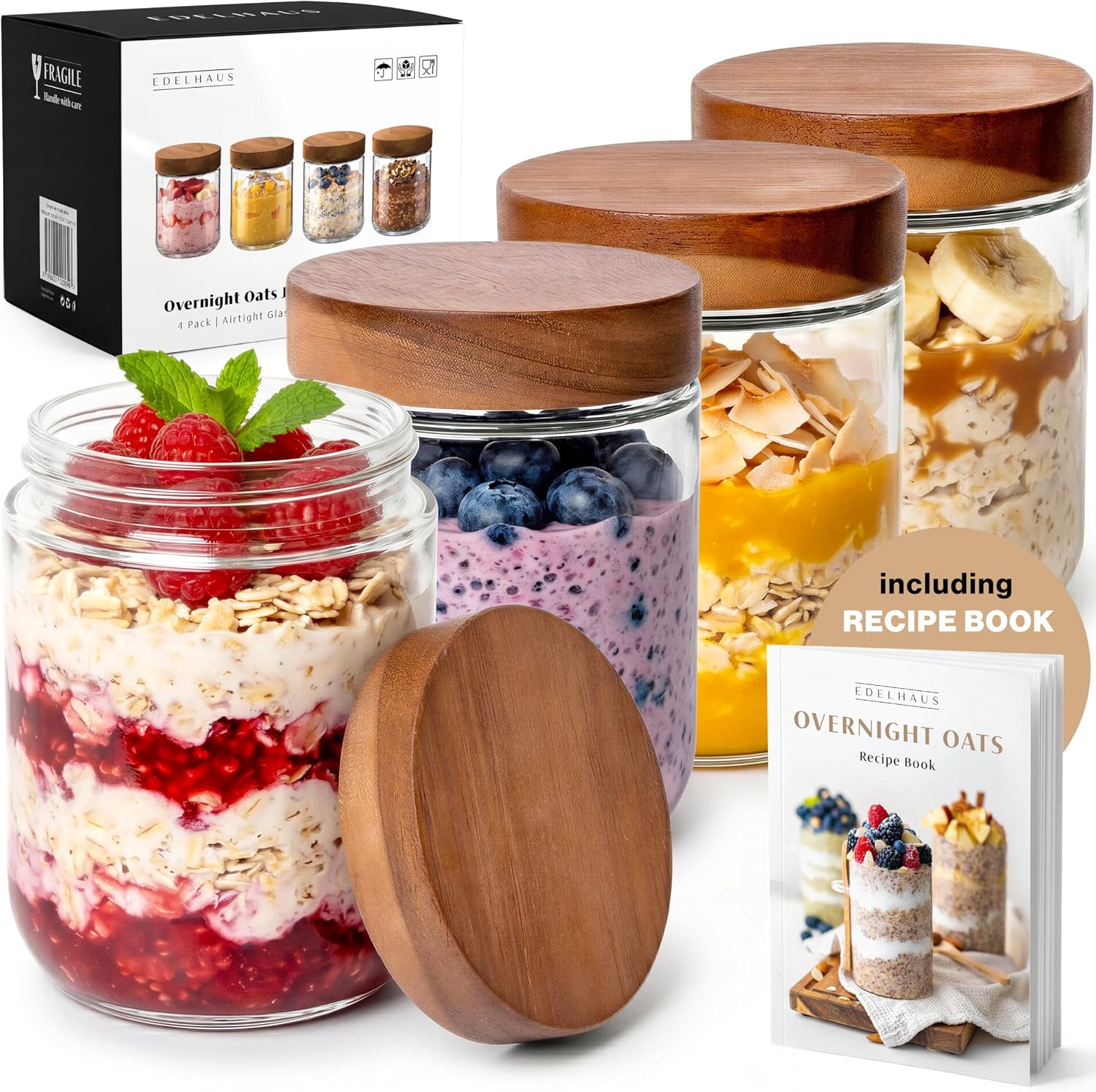 Стеклянные банки для приготовл – обзор и цена Meal Prep Overnight Oats