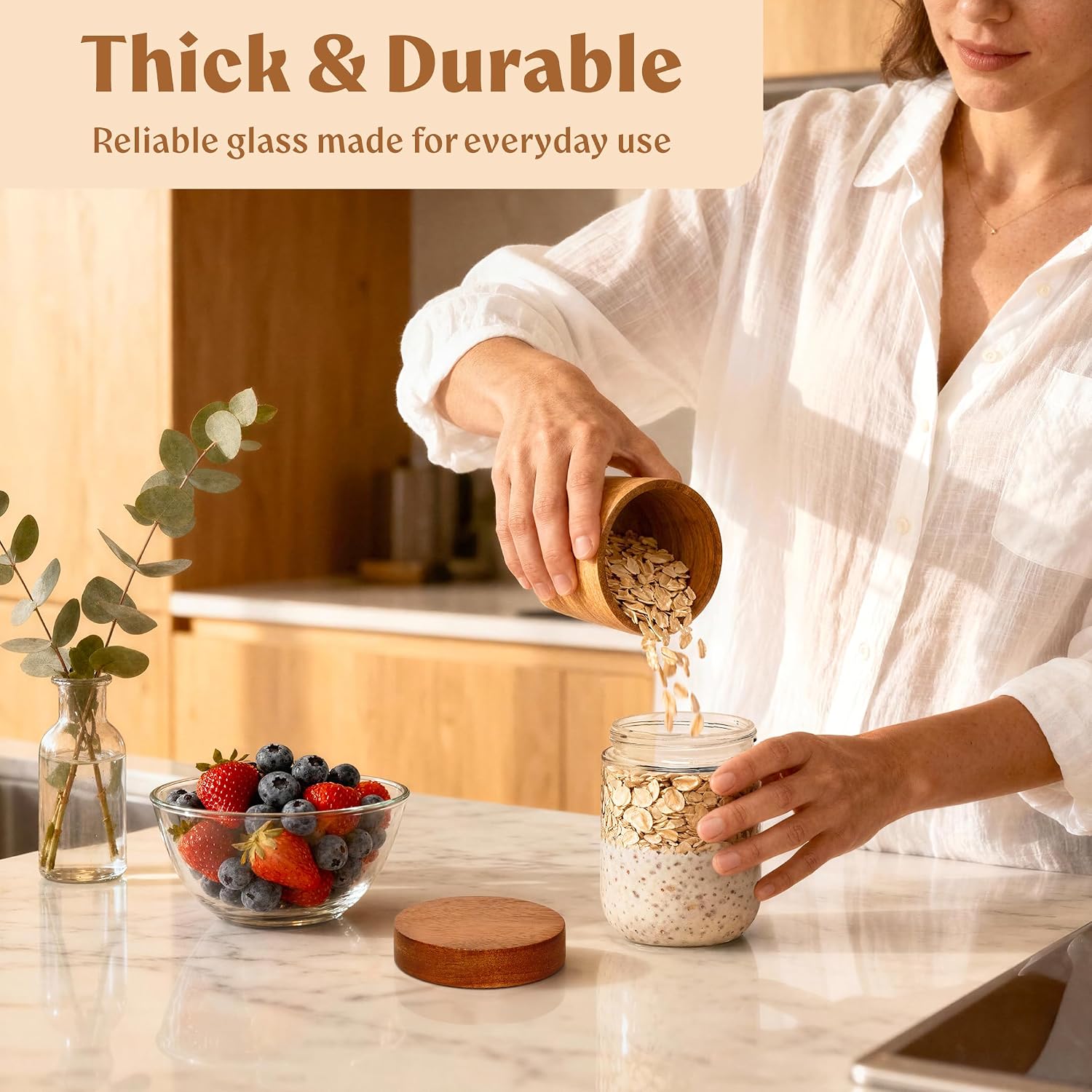 Стеклянные банки для приготовл – обзор и цена Meal Prep Overnight Oats